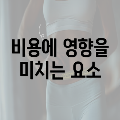 비용에 영향을 미치는 요소