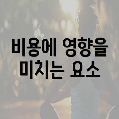 비용에 영향을 미치는 요소