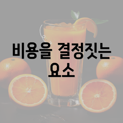 비용을 결정짓는 요소