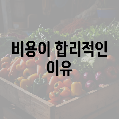 비용이 합리적인 이유