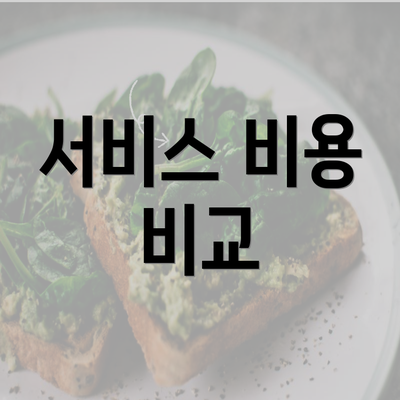 서비스 비용 비교