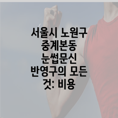 서울시 노원구 중계본동 눈썹문신 반영구의 모든 것: 비용