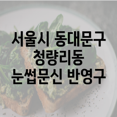 서울시 동대문구 청량리동 눈썹문신 반영구