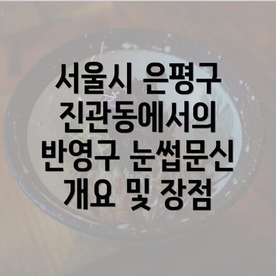 서울시 은평구 진관동에서의 반영구 눈썹문신 개요 및 장점