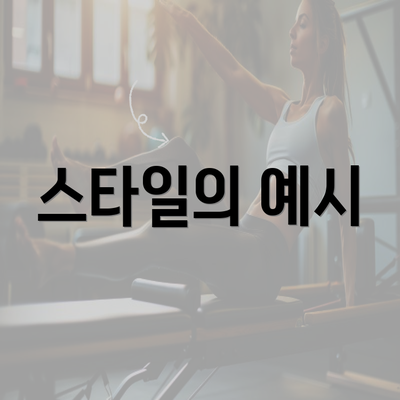 스타일의 예시