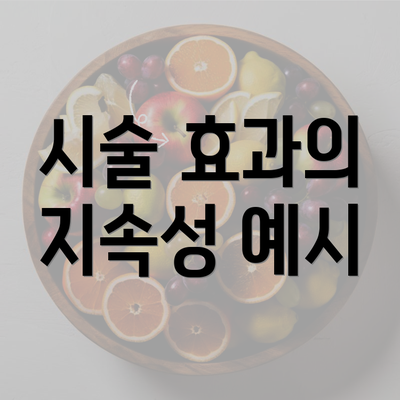 시술 효과의 지속성 예시