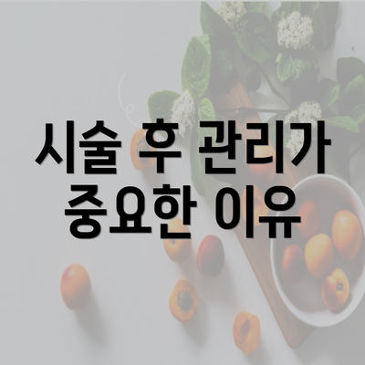 시술 후 관리가 중요한 이유