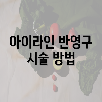 아이라인 반영구 시술 방법