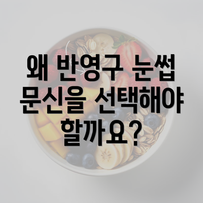 왜 반영구 눈썹 문신을 선택해야 할까요?