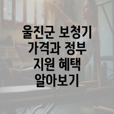 울진군 보청기 가격과 정부 지원 혜택 알아보기