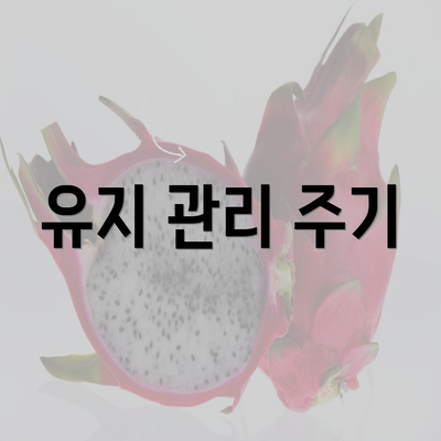 유지 관리 주기