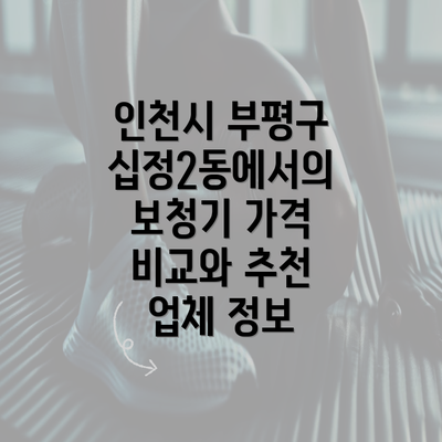 인천시 부평구 십정2동에서의 보청기 가격 비교와 추천 업체 정보