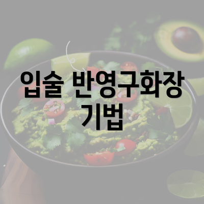 입술 반영구화장 기법