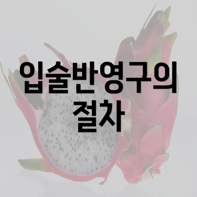 입술반영구의 절차