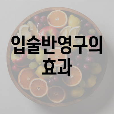 입술반영구의 효과