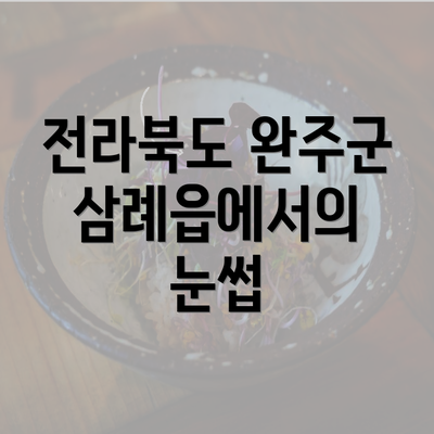 전라북도 완주군 삼례읍에서의 눈썹