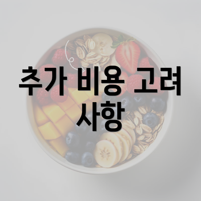 추가 비용 고려 사항