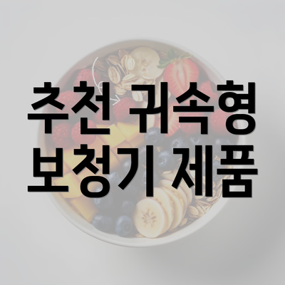 추천 귀속형 보청기 제품