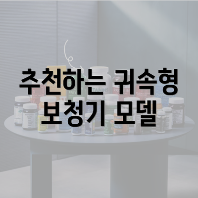 추천하는 귀속형 보청기 모델