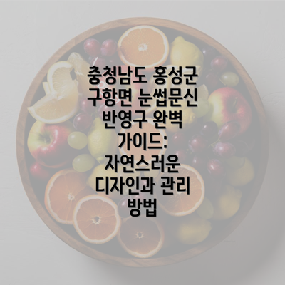 충청남도 홍성군 구항면 눈썹문신 반영구 완벽 가이드: 자연스러운 디자인과 관리 방법