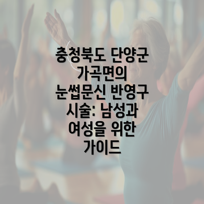 충청북도 단양군 가곡면의 눈썹문신 반영구 시술: 남성과 여성을 위한 가이드