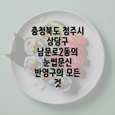 충청북도 청주시 상당구 남문로2동의 눈썹문신 반영구의 모든 것