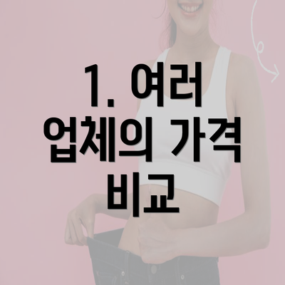 1. 여러 업체의 가격 비교