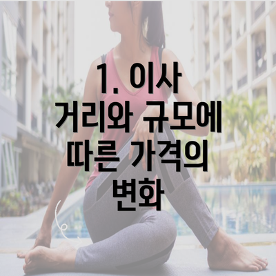 1. 이사 거리와 규모에 따른 가격의 변화