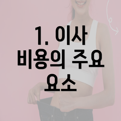 1. 이사 비용의 주요 요소