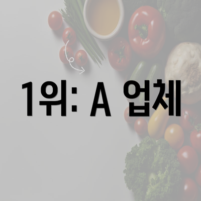 1위: A 업체