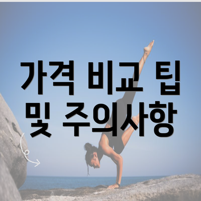 가격 비교 팁 및 주의사항