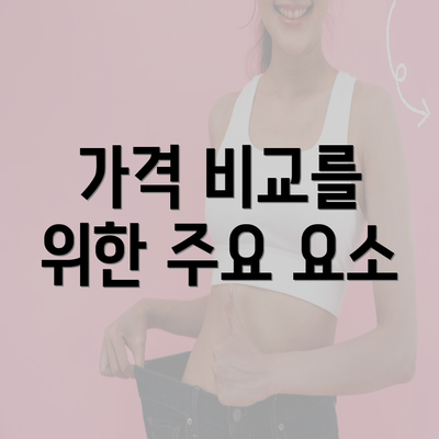 가격 비교를 위한 주요 요소