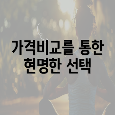 가격비교를 통한 현명한 선택