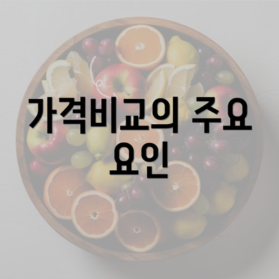 가격비교의 주요 요인