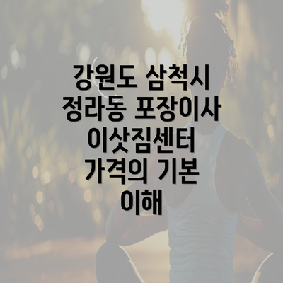 강원도 삼척시 정라동 포장이사 이삿짐센터 가격의 기본 이해