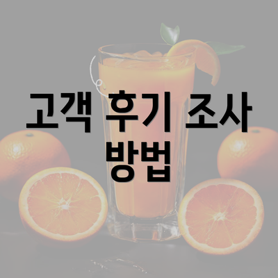 고객 후기 조사 방법