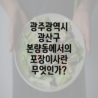 광주광역시 광산구 본량동에서의 포장이사란 무엇인가?