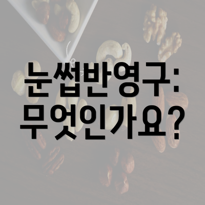 눈썹반영구: 무엇인가요?