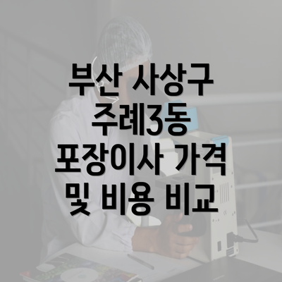 부산 사상구 주례3동 포장이사 가격 및 비용 비교