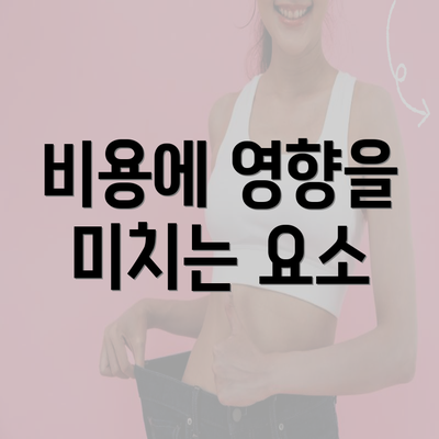 비용에 영향을 미치는 요소