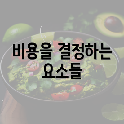 비용을 결정하는 요소들