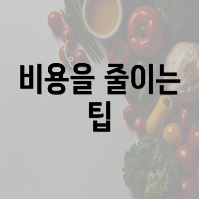 비용을 줄이는 팁