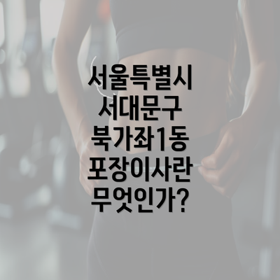 서울특별시 서대문구 북가좌1동 포장이사란 무엇인가?