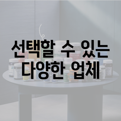 선택할 수 있는 다양한 업체