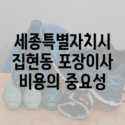 세종특별자치시 집현동 포장이사 비용의 중요성