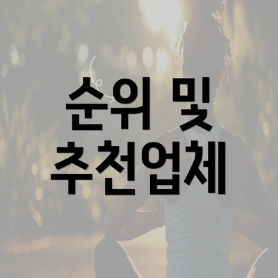 순위 및 추천업체