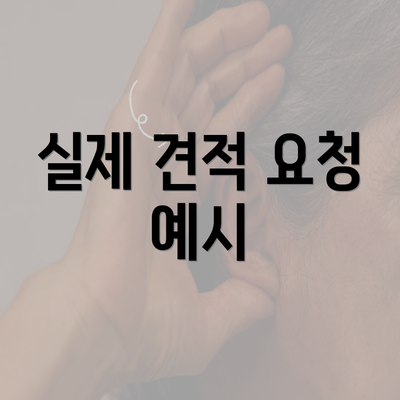 실제 견적 요청 예시