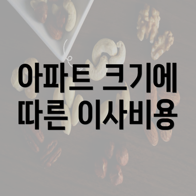 아파트 크기에 따른 이사비용