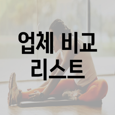 업체 비교 리스트