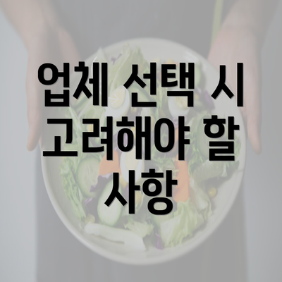 업체 선택 시 고려해야 할 사항